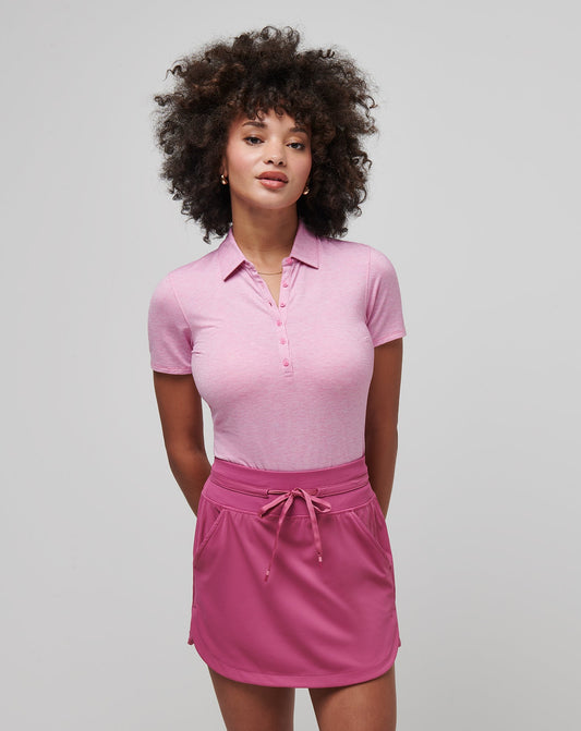 Featherweight Active Polo Heather Red Violet | Travis Mathew