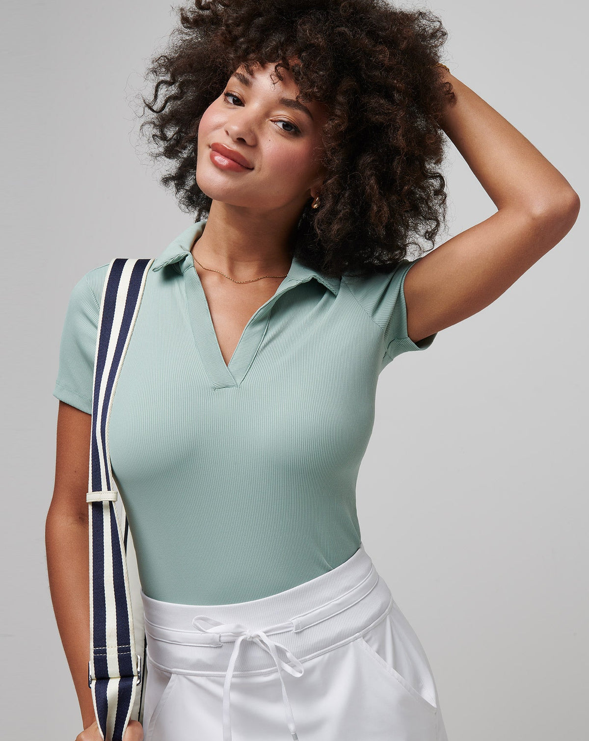 Moveknit Vneck Polo Jade | Travis Mathew