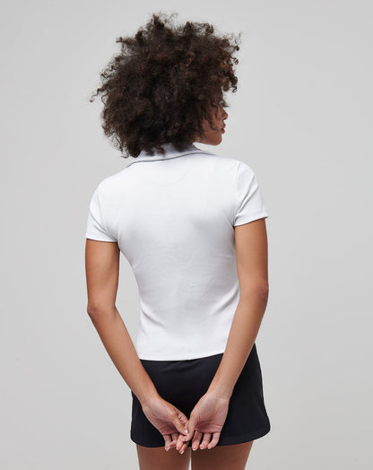Moveknit Vneck Polo White | Travis Mathew