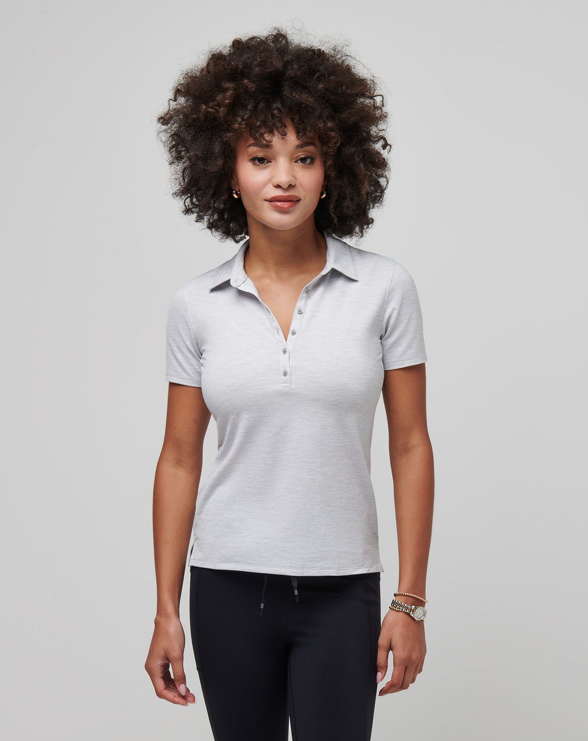 Featherweight Active Polo Heather Light Grey | Travis Mathew