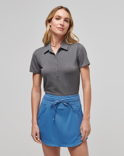 Featherweight Active Polo Heather Black | Travis Mathew