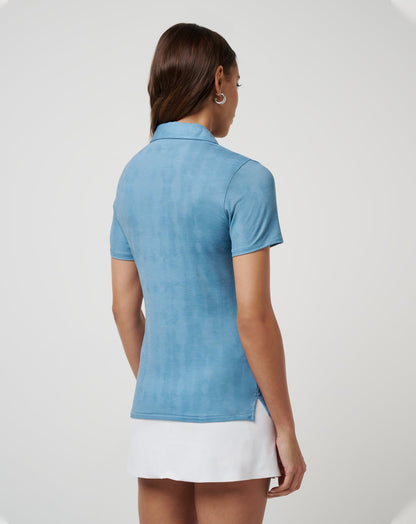Featherweight Active Printed Polo Smoke Blue Multi | Travis Mathew