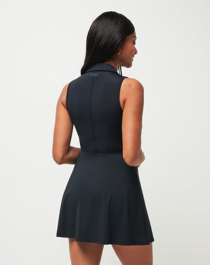 Moveknit Sleeveless Polo Dress Black | Travis Mathew