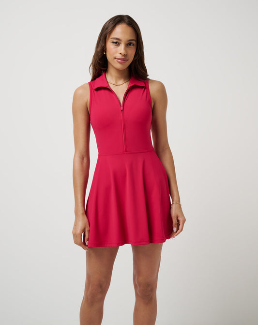 Moveknit Sleeveless Polo Dress 2.0 Persian Red | Travis Mathew