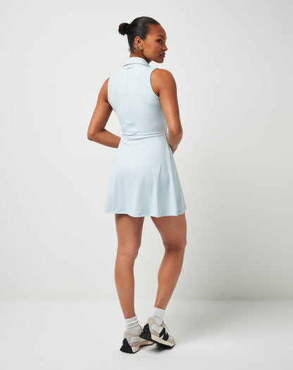 Moveknit Sleeveless Polo Dress 2.0 Heather Baby Blue | Travis Mathew