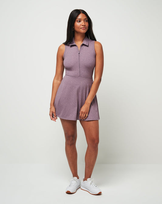 Moveknit Sleeveless Polo Dress 2.0 Heather Moonscape | Travis Mathew