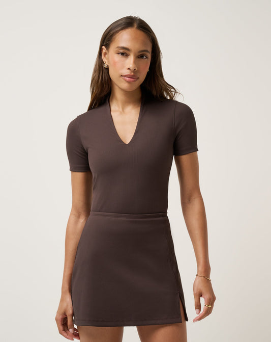 Limitless Moveknit Short Sleeve Top Coffee Grounds | Travis Mathew