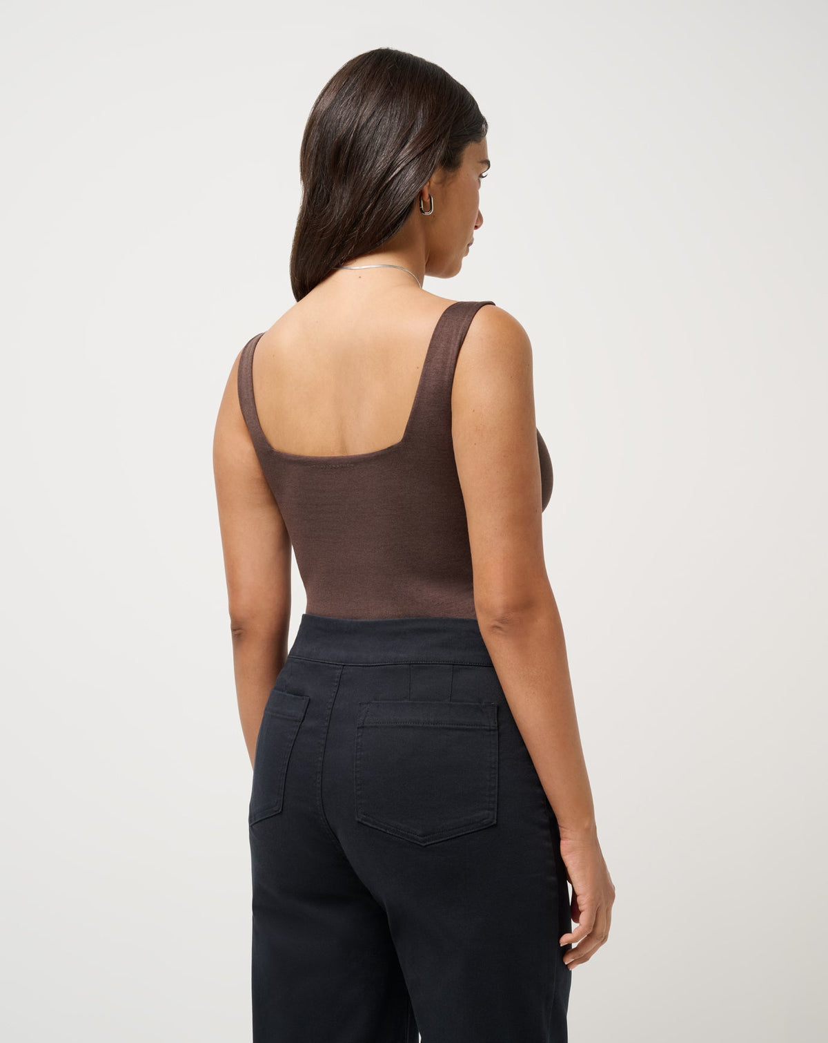 Skyline Tank Bodysuit Heather Coffee Grounds | Travis Mathew
