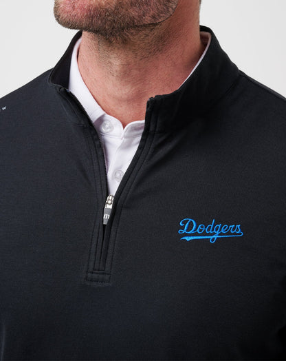 Los Angeles Dodgers Time To Tailgate Quarter Zip Black | Travis Mathew