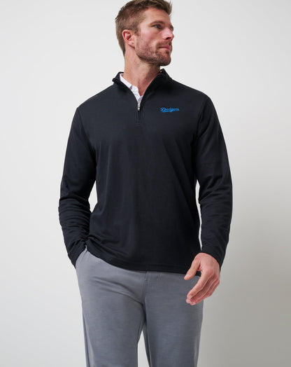Los Angeles Dodgers Time To Tailgate Quarter Zip Black | Travis Mathew
