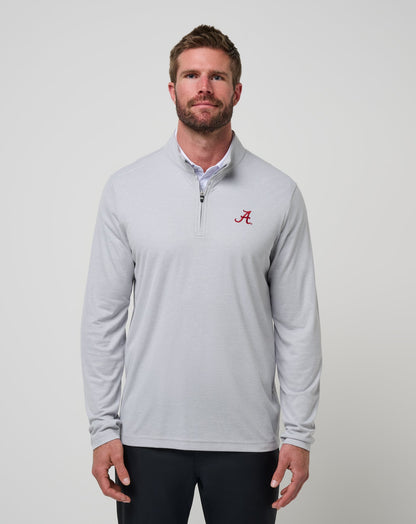 Alabama Time To Tailgate Quarter Zip Heather Grey | Travis Mathew