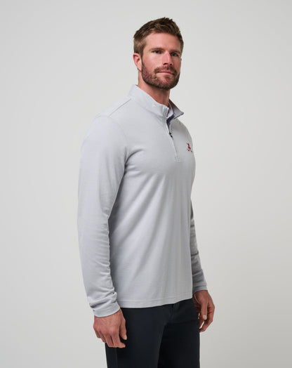Alabama Time To Tailgate Quarter Zip Heather Grey | Travis Mathew