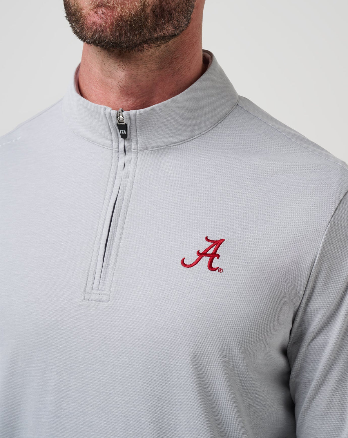 Alabama Time To Tailgate Quarter Zip Heather Grey | Travis Mathew