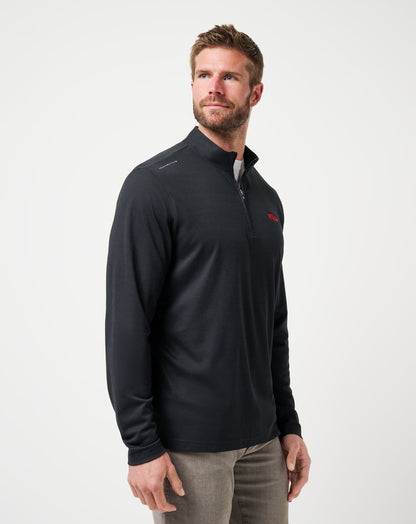 Arkansas Time To Tailgate Quarter Zip Black | Travis Mathew
