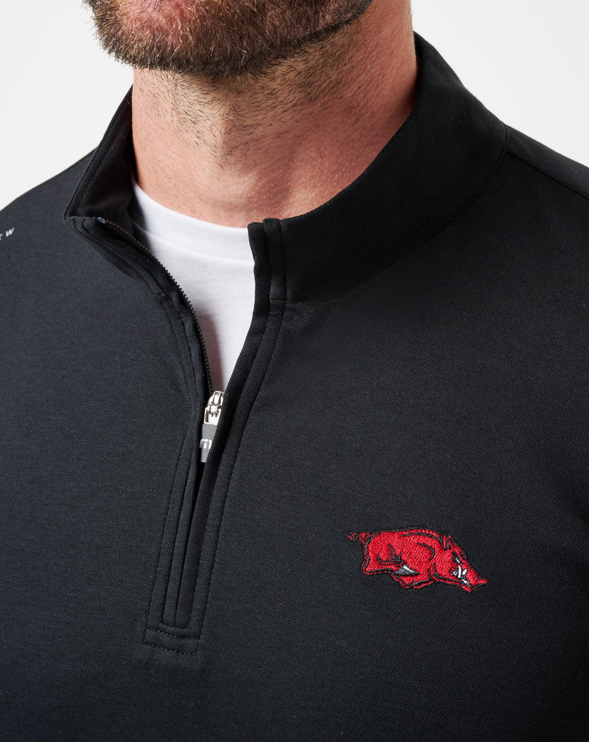 Arkansas Time To Tailgate Quarter Zip Black | Travis Mathew