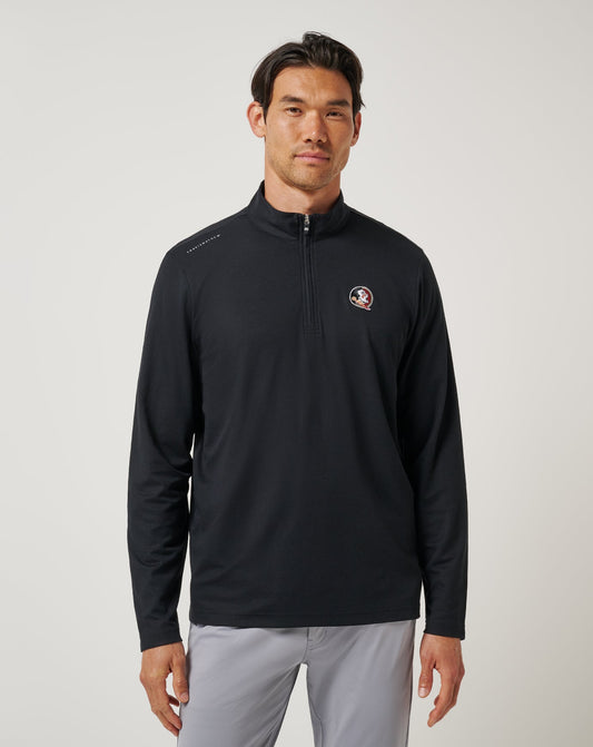 FSU Time To Tailgate Quarter Zip Black | Travis Mathew