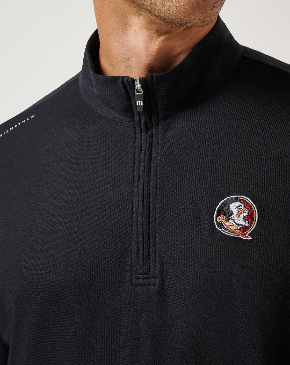 FSU Time To Tailgate Quarter Zip Black | Travis Mathew