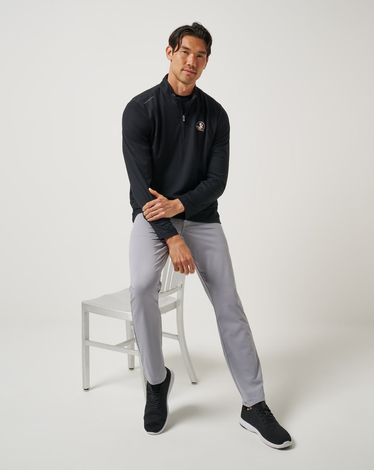 FSU Time To Tailgate Quarter Zip Black | Travis Mathew