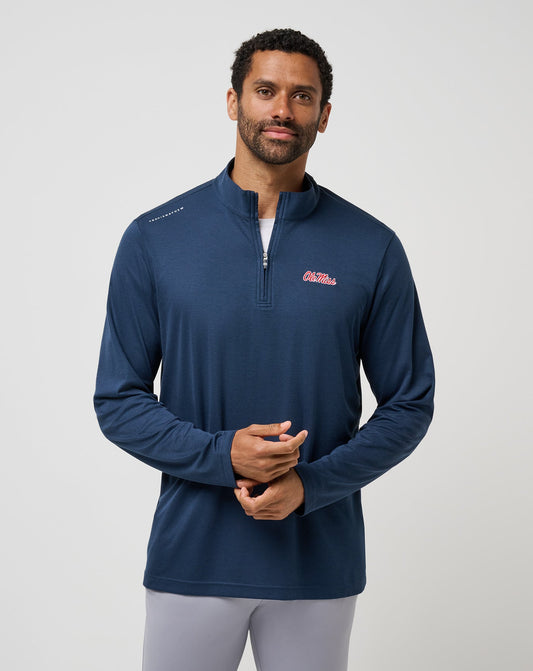 Mississippi Time To Tailgate Quarter Zip Navy | Travis Mathew