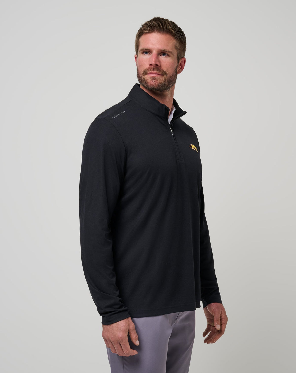LSU Time To Tailgate Quarter Zip Black | Travis Mathew
