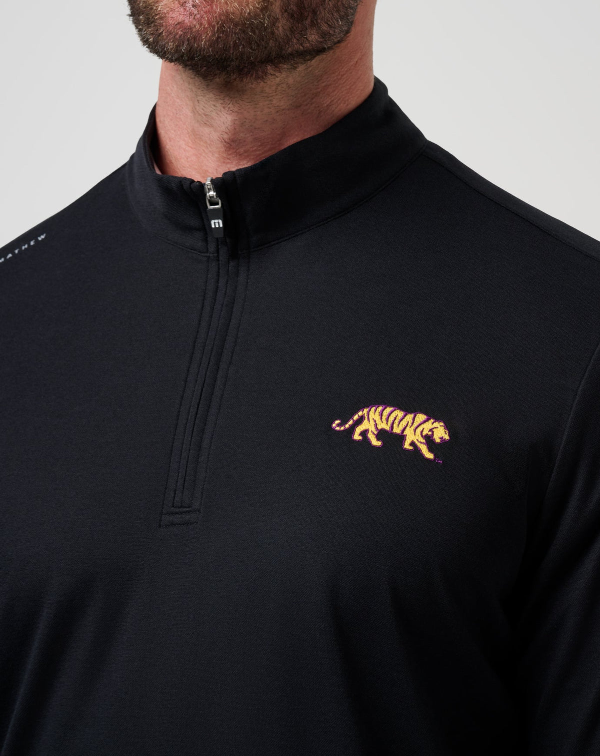 LSU Time To Tailgate Quarter Zip Black | Travis Mathew