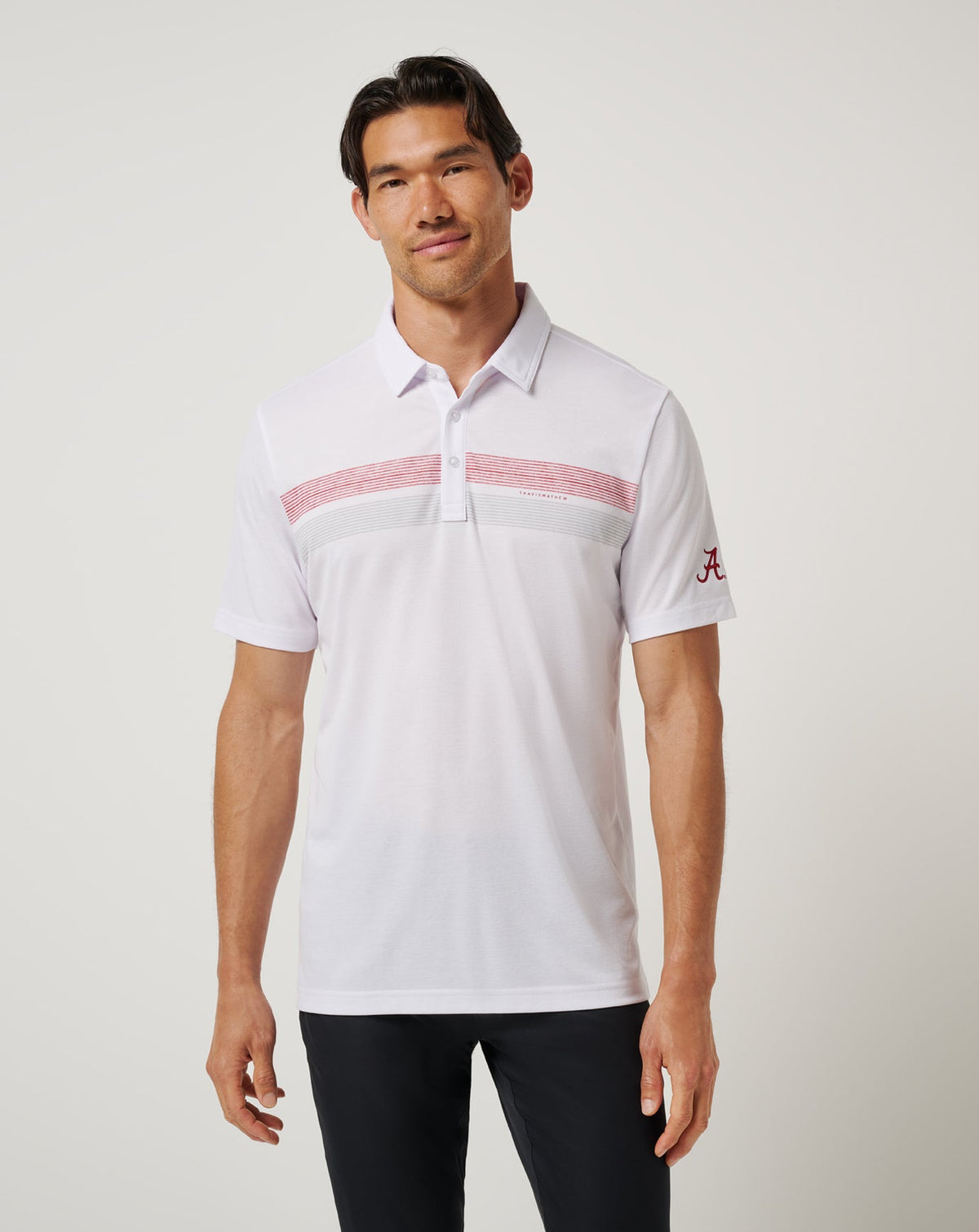 Alabama Top Recruit Polo White/Crimson | Travis Mathew