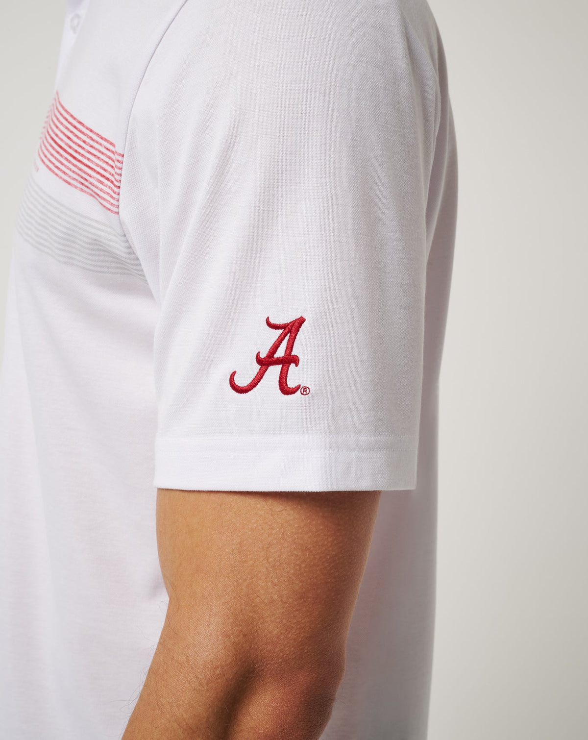 Alabama Top Recruit Polo White/Crimson | Travis Mathew