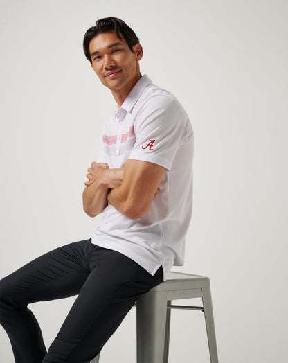 Alabama Top Recruit Polo White/Crimson | Travis Mathew