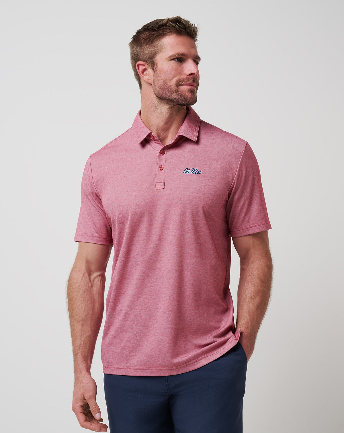 Mississippi School Pride Polo Heather Red | Travis Mathew