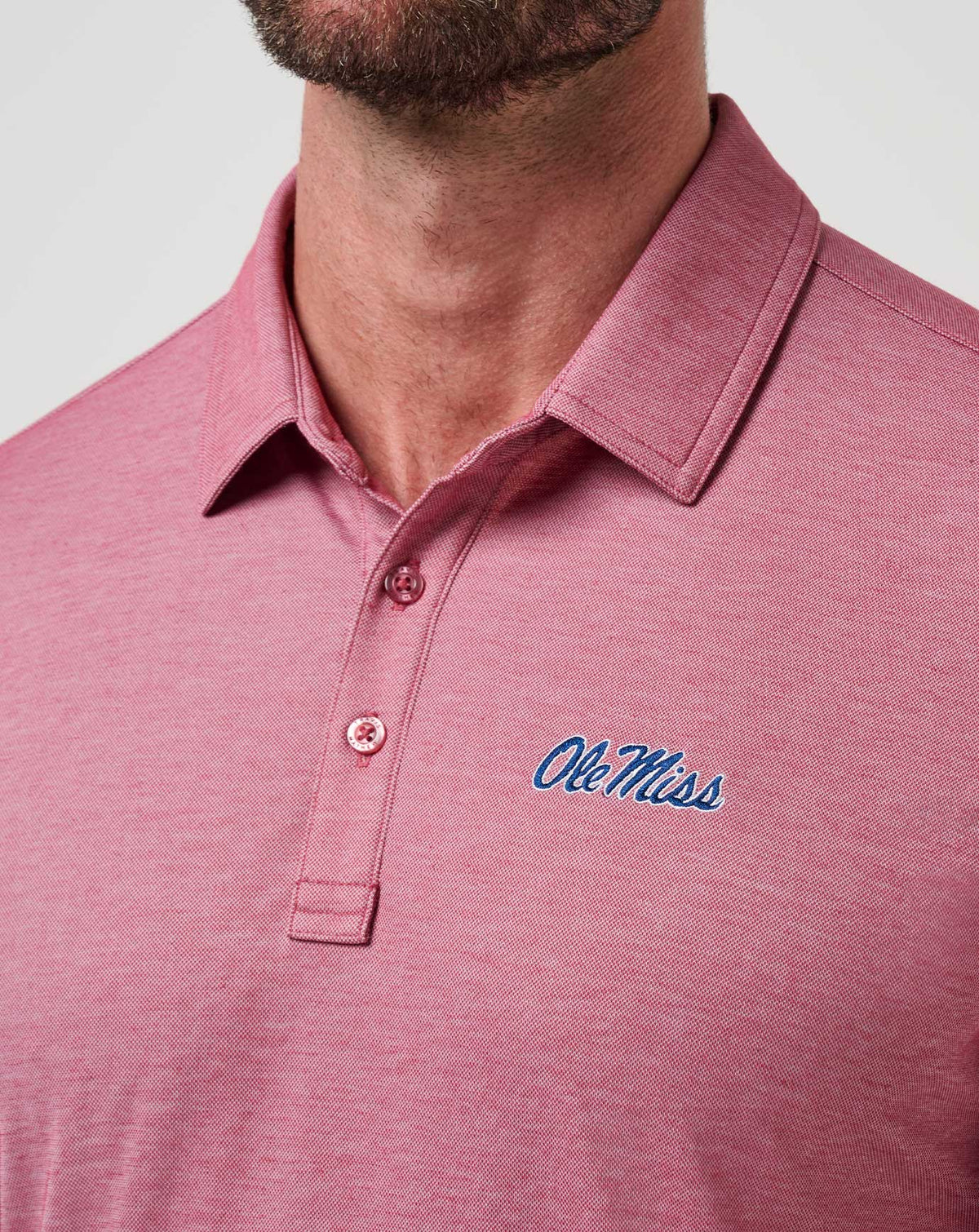 Mississippi School Pride Polo Heather Red | Travis Mathew