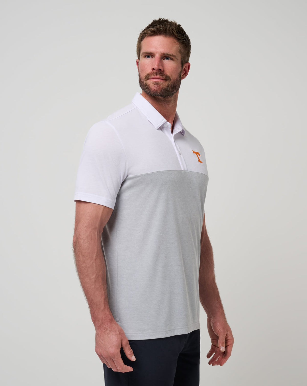 Tennessee Drop Back Polo White/Heather Grey | Travis Mathew
