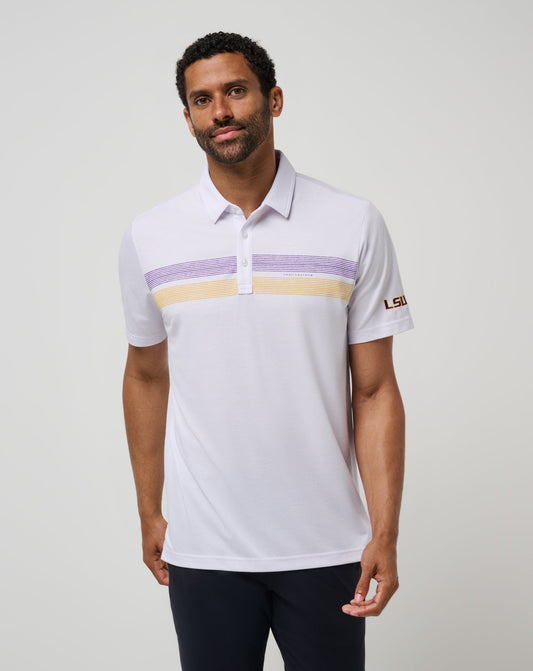 LSU Top Recruit Polo White/Purple | Travis Mathew