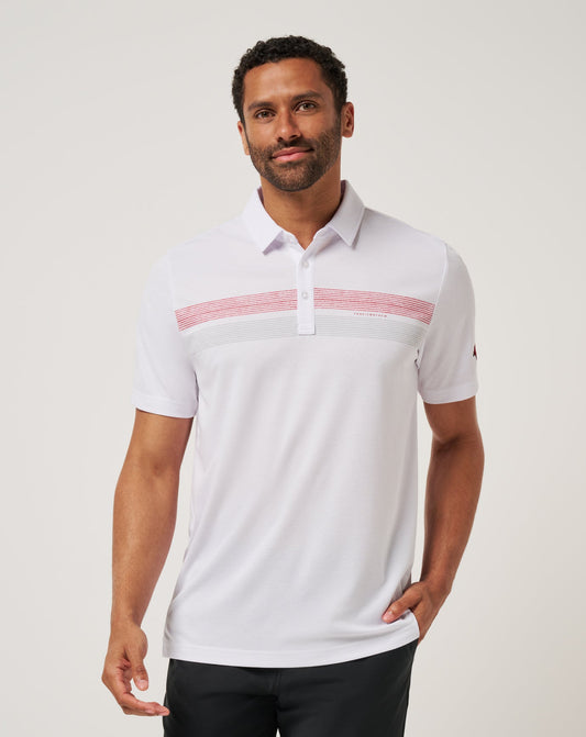 Arkansas Top Recruit Polo White/Crimson | Travis Mathew