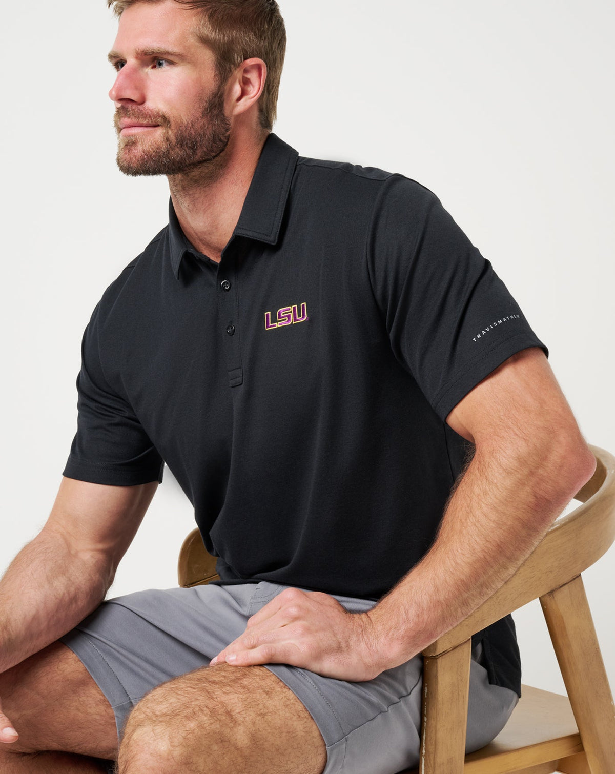 LSU School Pride Polo Black | Travis Mathew