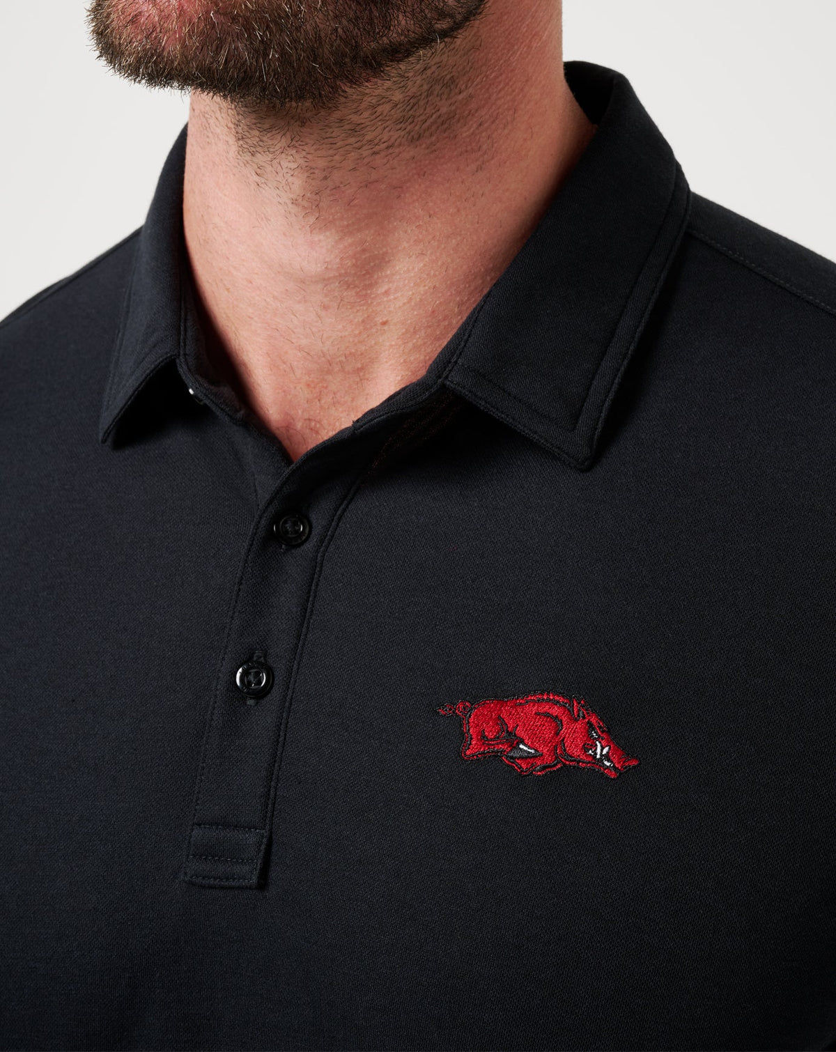 Arkansas School Pride Polo Black | Travis Mathew