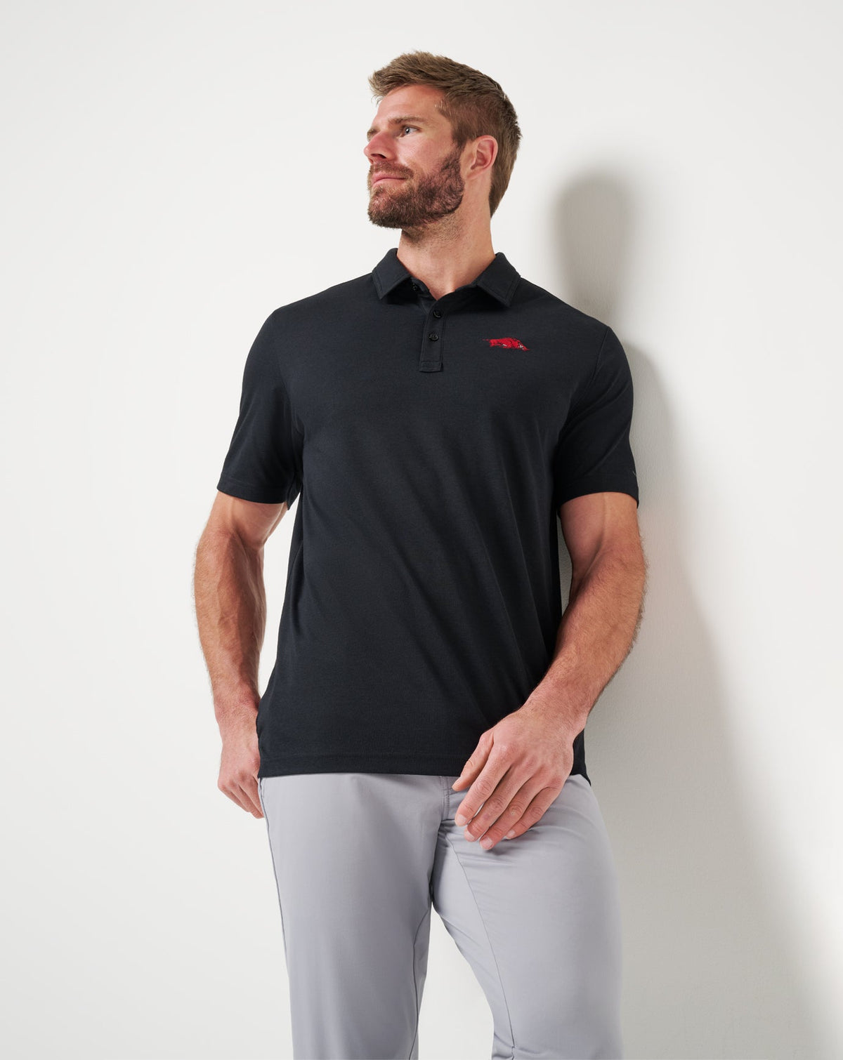Arkansas School Pride Polo Black | Travis Mathew