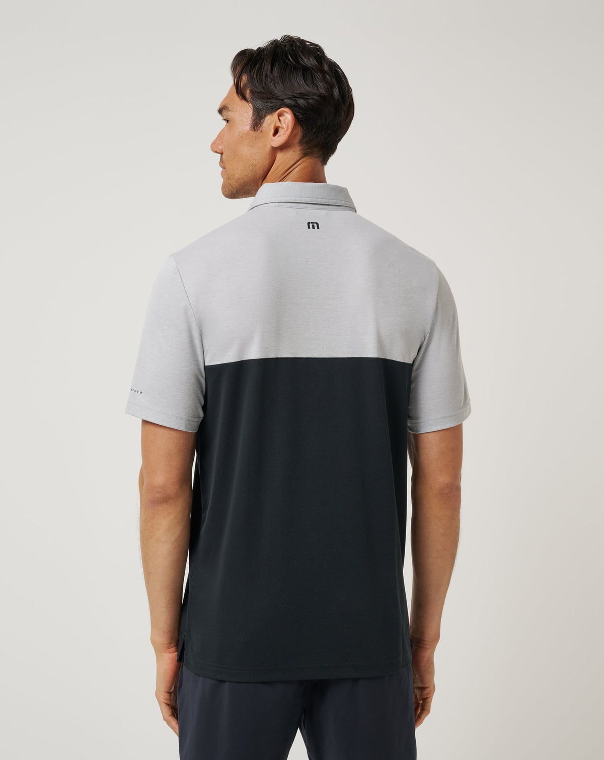 Arkansas Drop Back Polo Heather Grey/Black | Travis Mathew