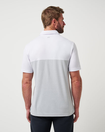 LSU Drop Back Polo White/Heather Grey | Travis Mathew