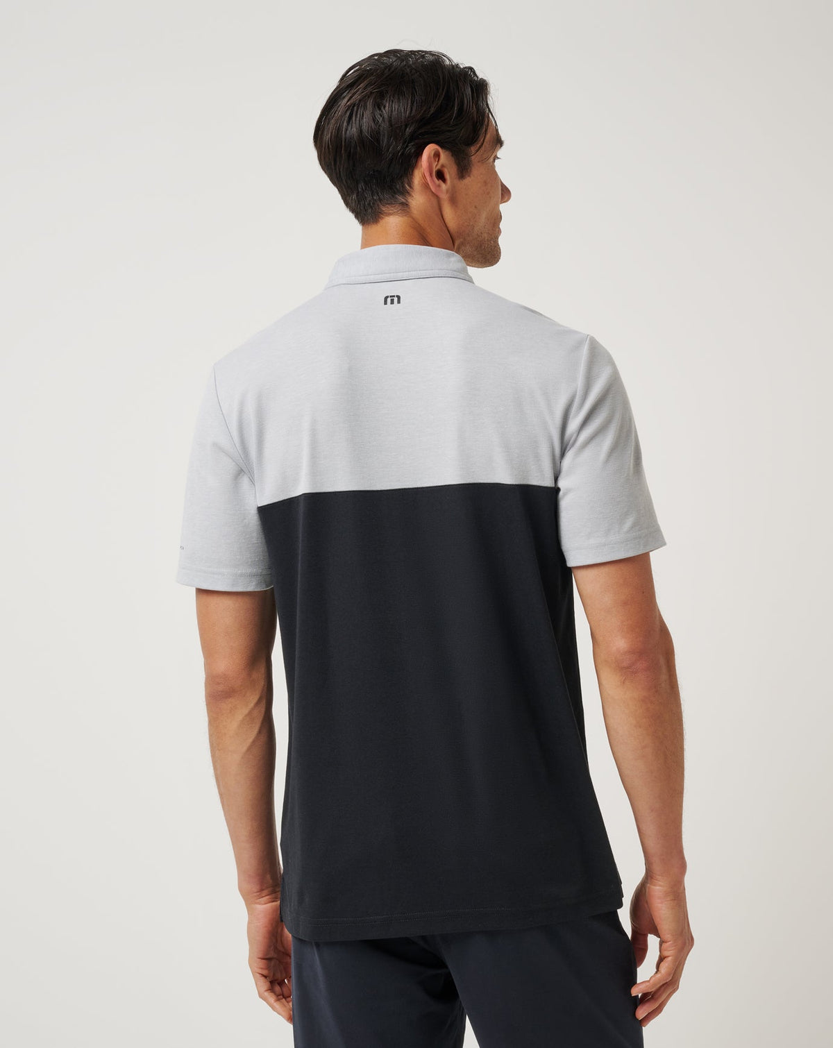 LSU Drop Back Polo Heather Grey/Black | Travis Mathew
