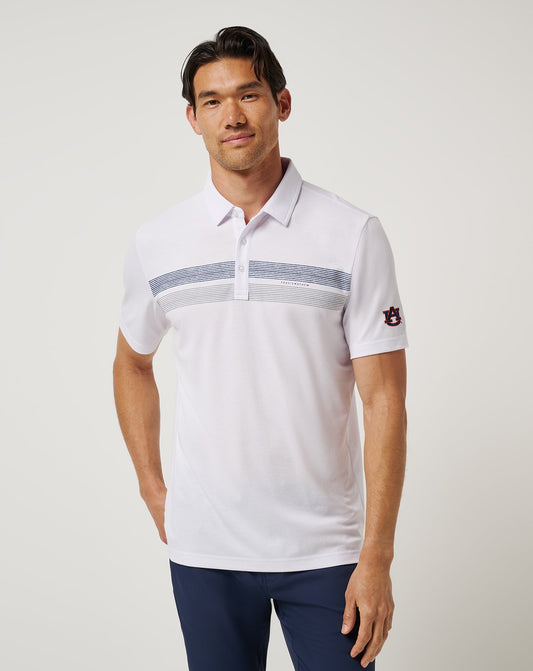 Auburn Top Recruit Polo White/Navy | Travis Mathew