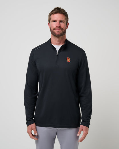 USC Time To Tailgate Quarter Zip Black | Travis Mathew