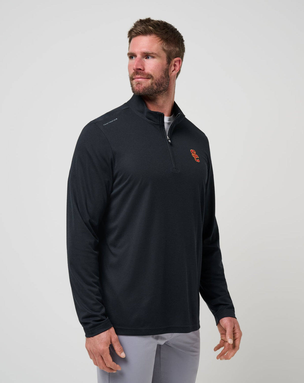 USC Time To Tailgate Quarter Zip Black | Travis Mathew