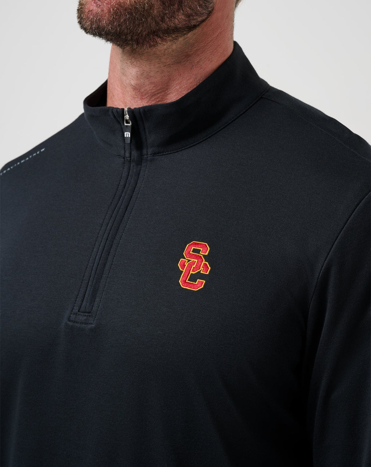 USC Time To Tailgate Quarter Zip Black | Travis Mathew