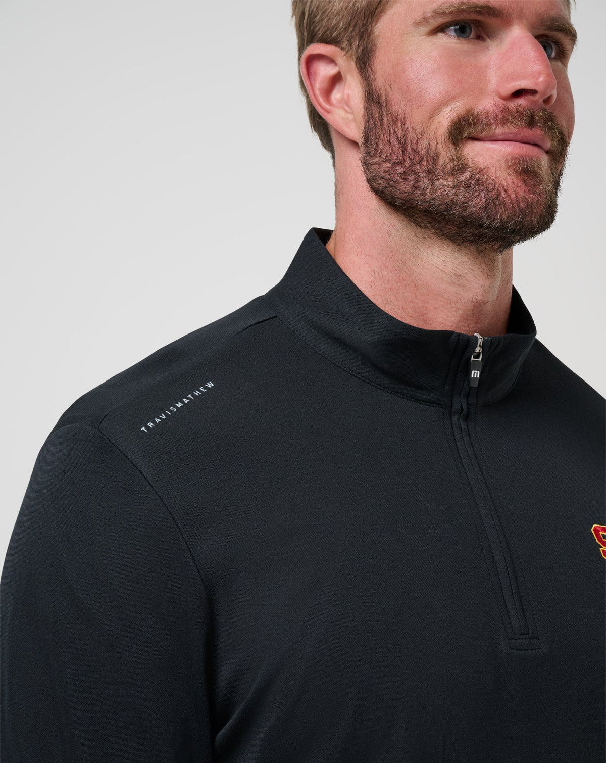 USC Time To Tailgate Quarter Zip Black | Travis Mathew
