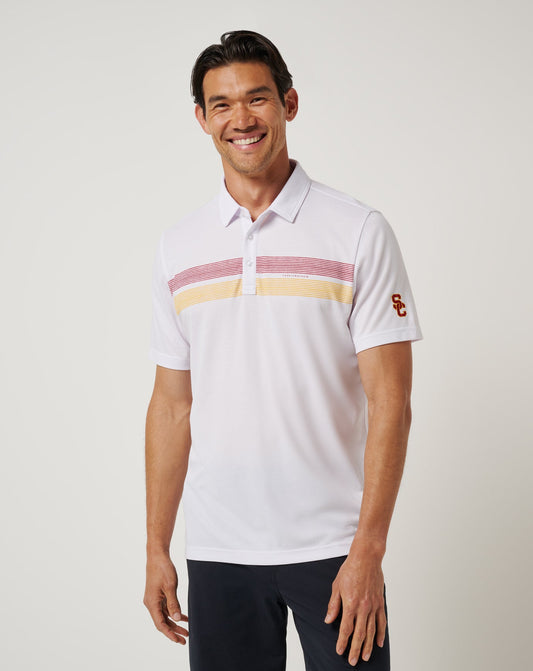 USC Top Recruit Polo White/Cardinal | Travis Mathew