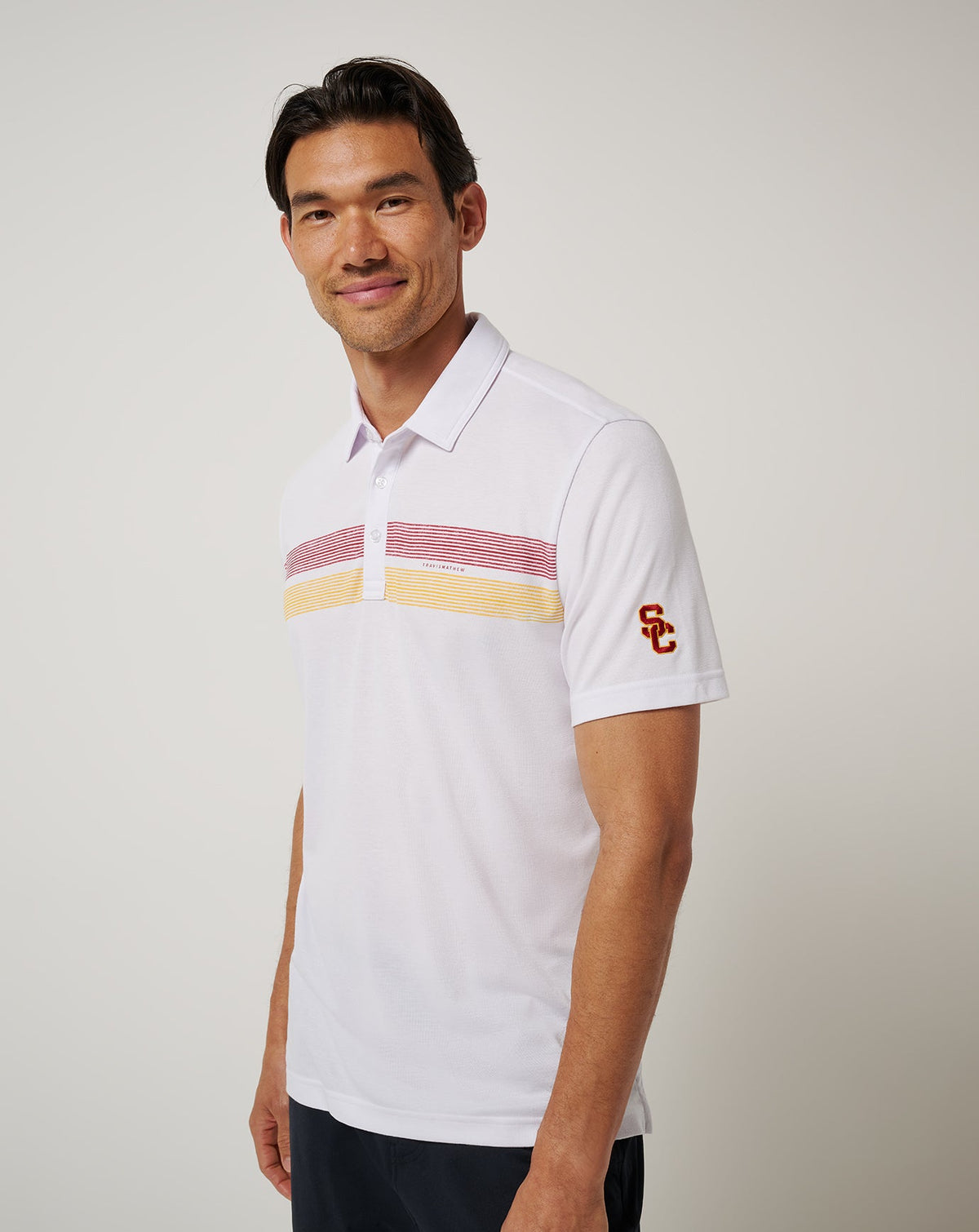 USC Top Recruit Polo White/Cardinal | Travis Mathew