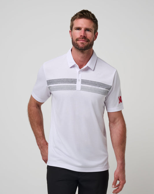 Nebraska Top Recruit Polo White/Black | Travis Mathew