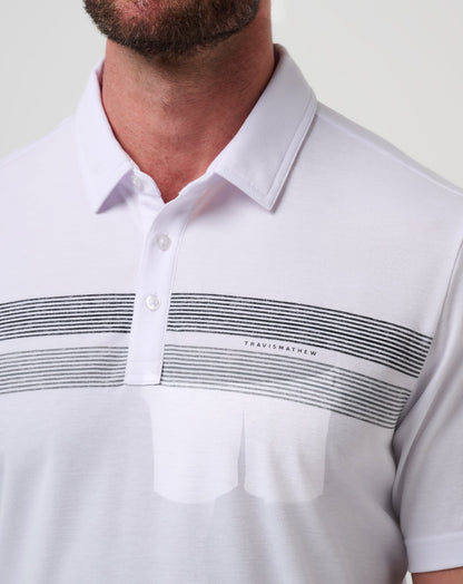 Nebraska Top Recruit Polo White/Black | Travis Mathew
