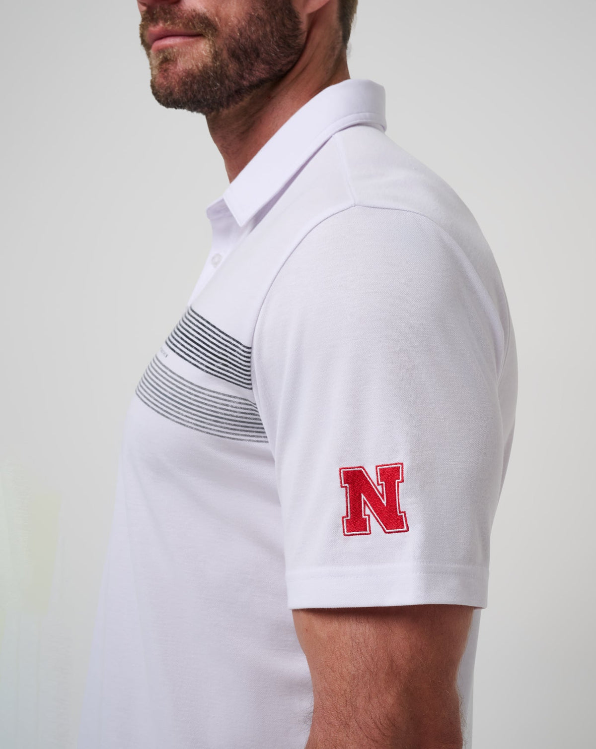 Nebraska Top Recruit Polo White/Black | Travis Mathew