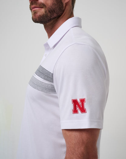 Nebraska Top Recruit Polo White/Black | Travis Mathew